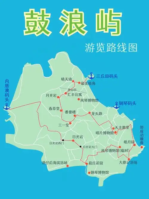 厦门鼓浪屿旅游地图