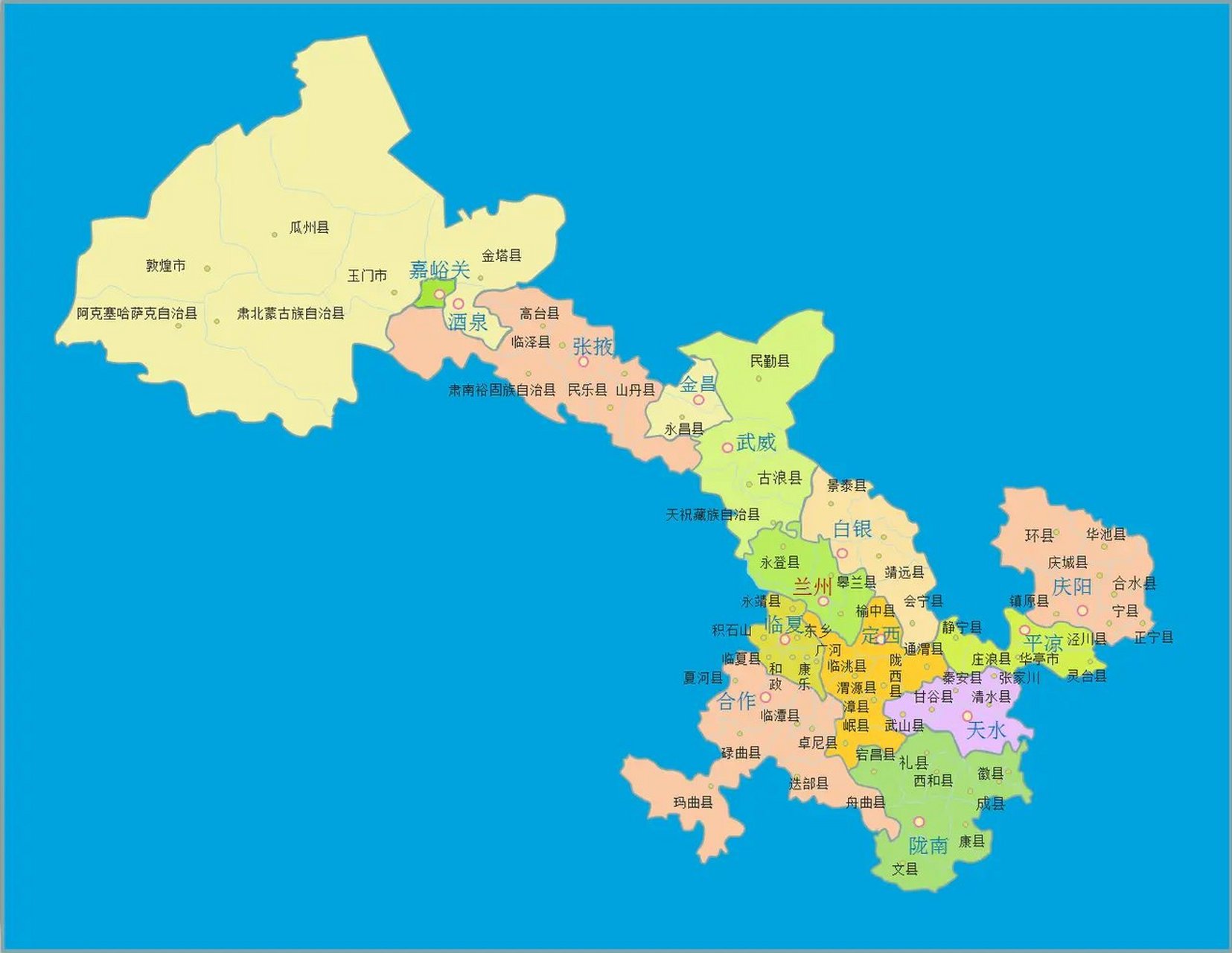 甘肃地图全图