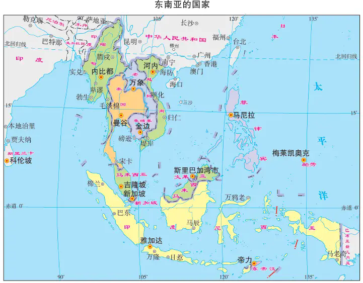 东南亚地图可放大
