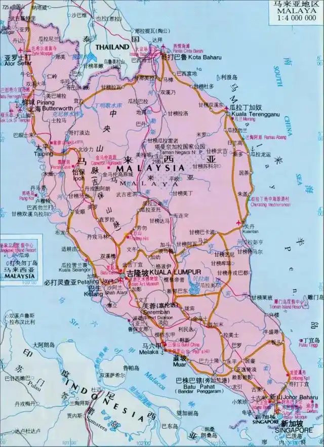 马来西亚地图中文版