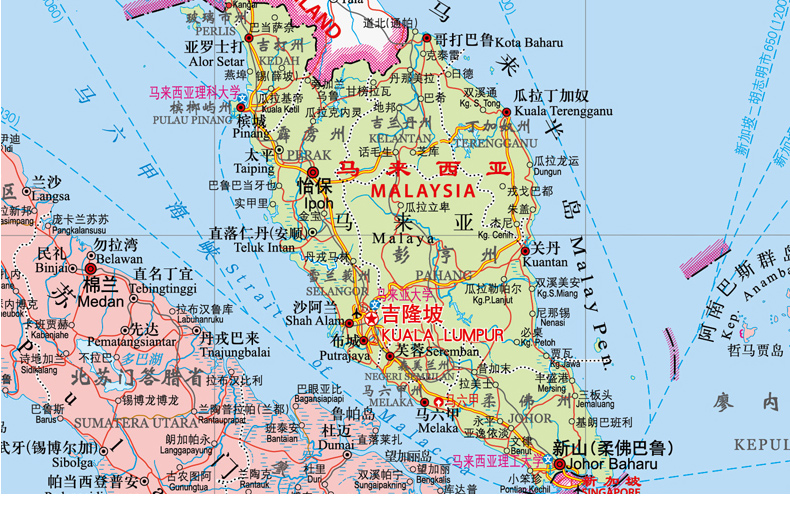 马来西亚地图中文版