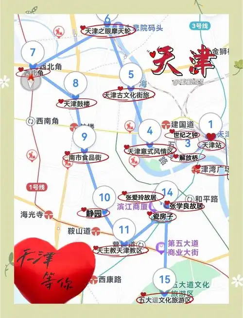 天津旅游景点交通地图