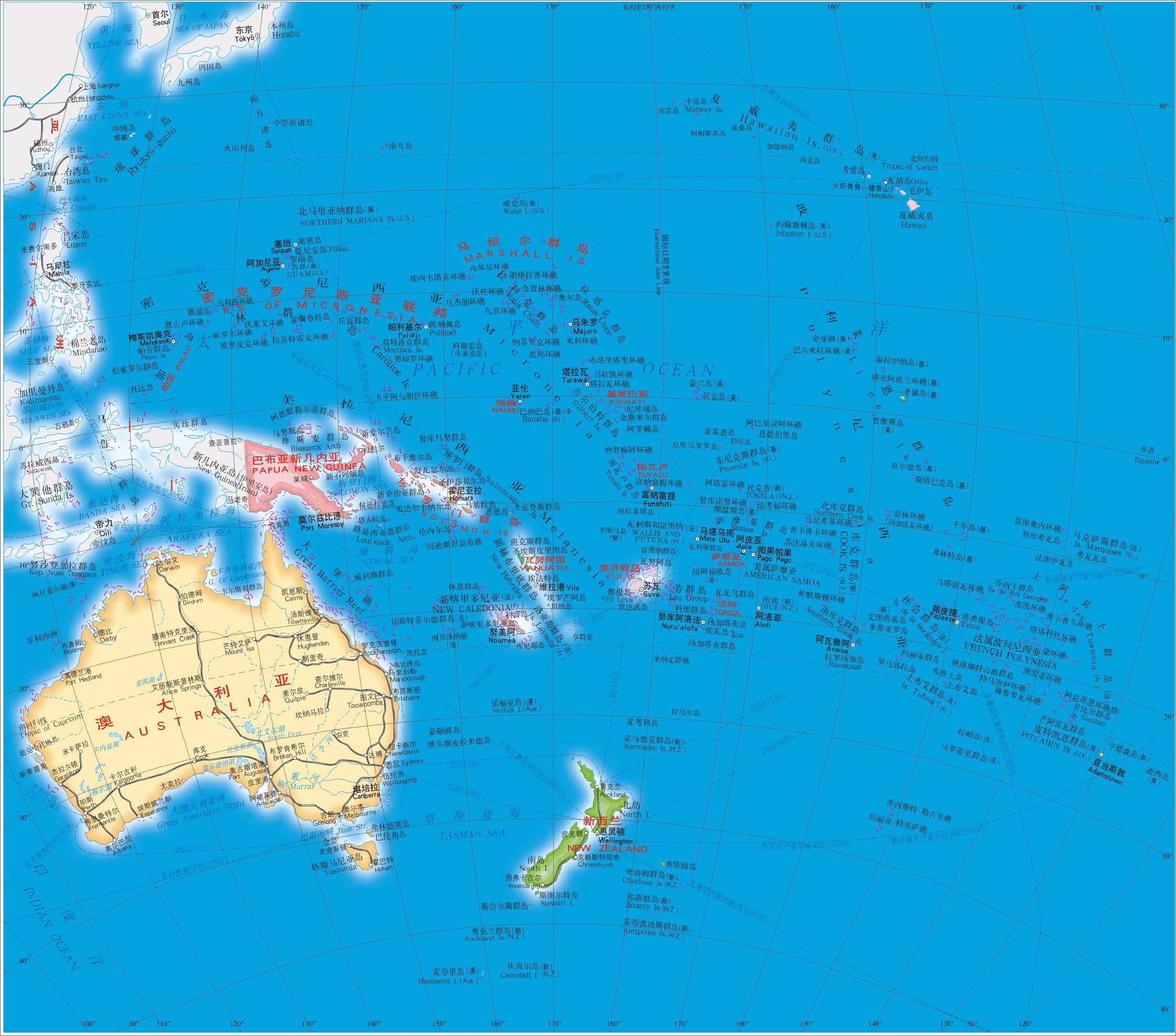 大洋洲地图