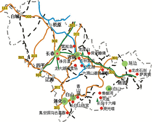 吉林省旅游地图