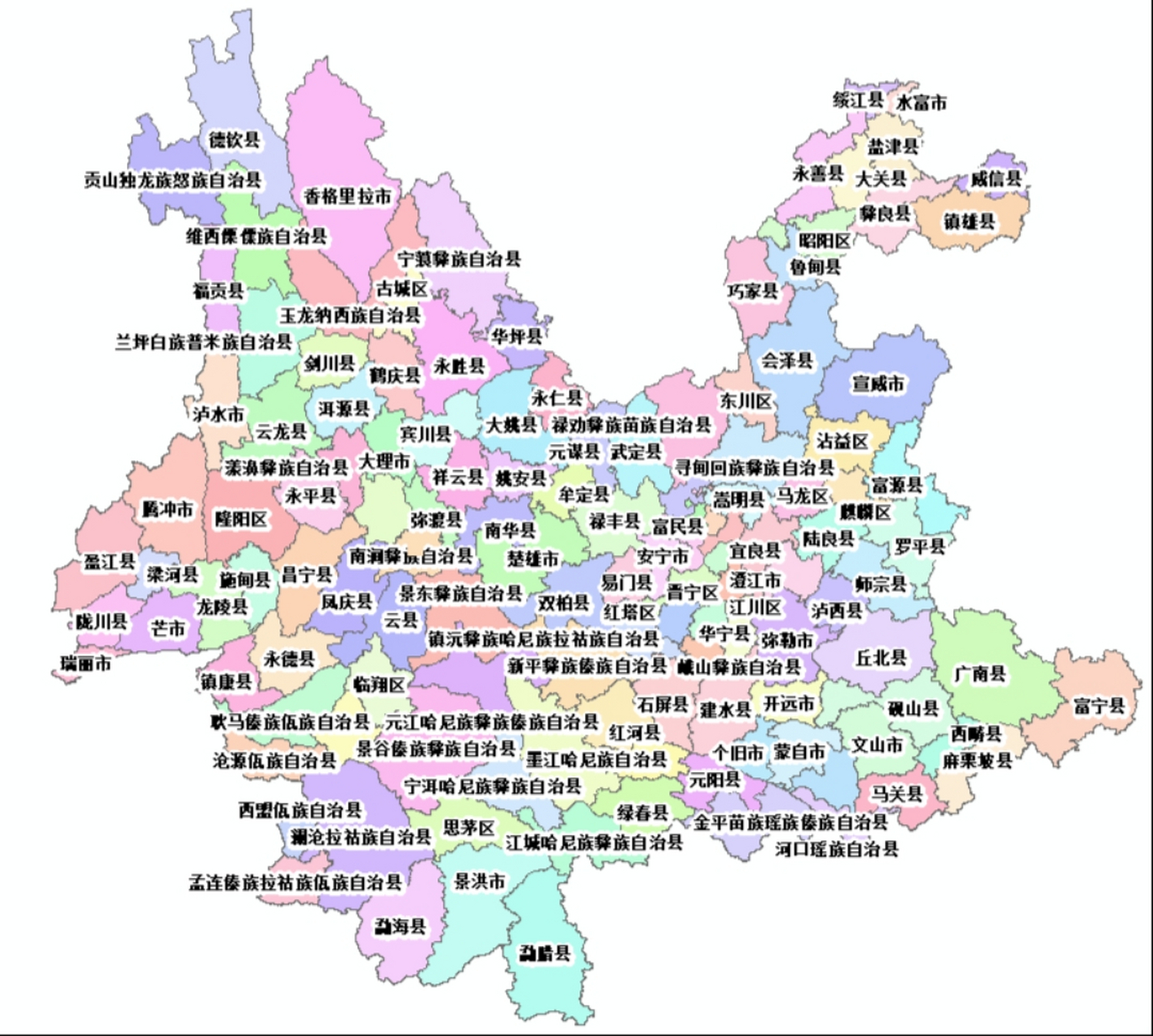 云南地图全图