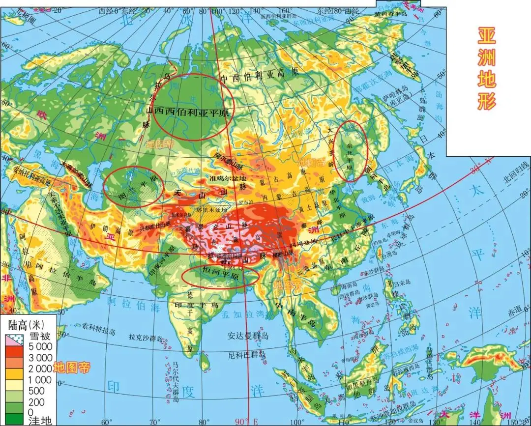 亚洲地图