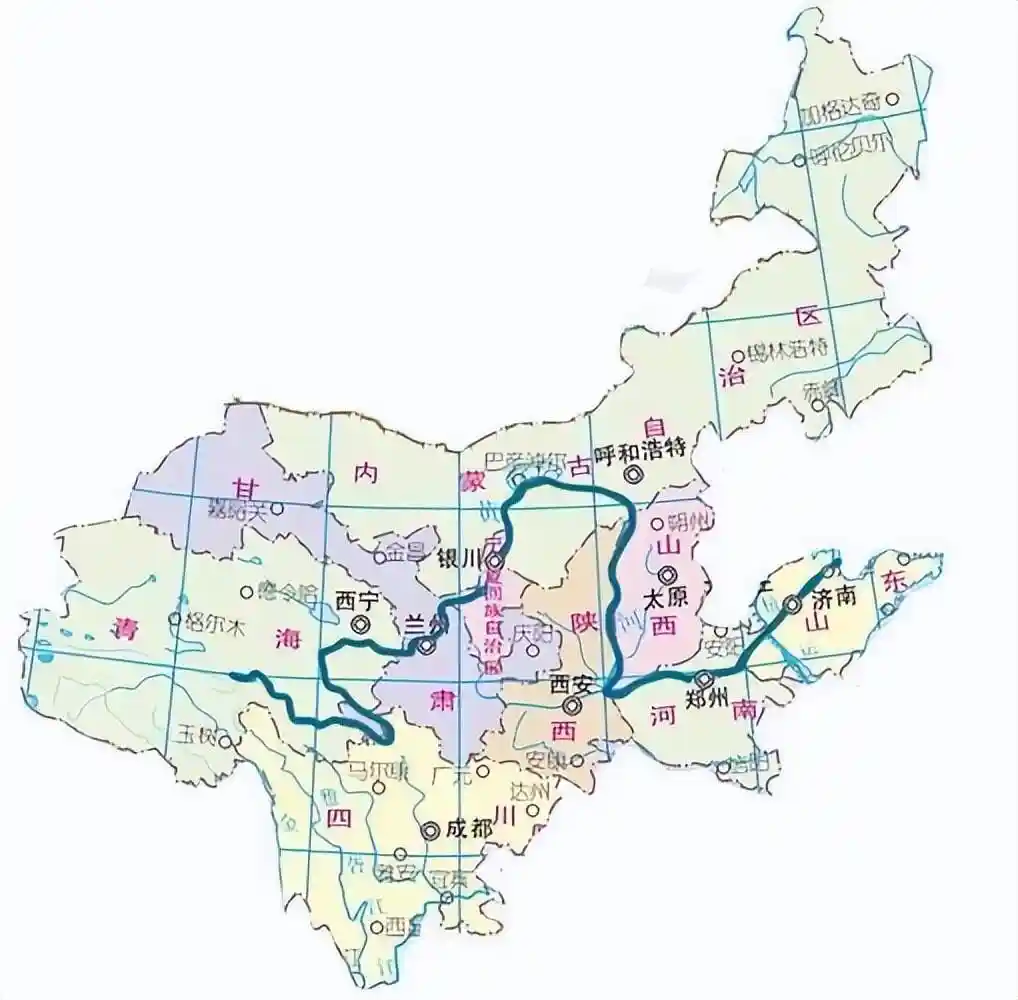 黄河流经地图路线全图