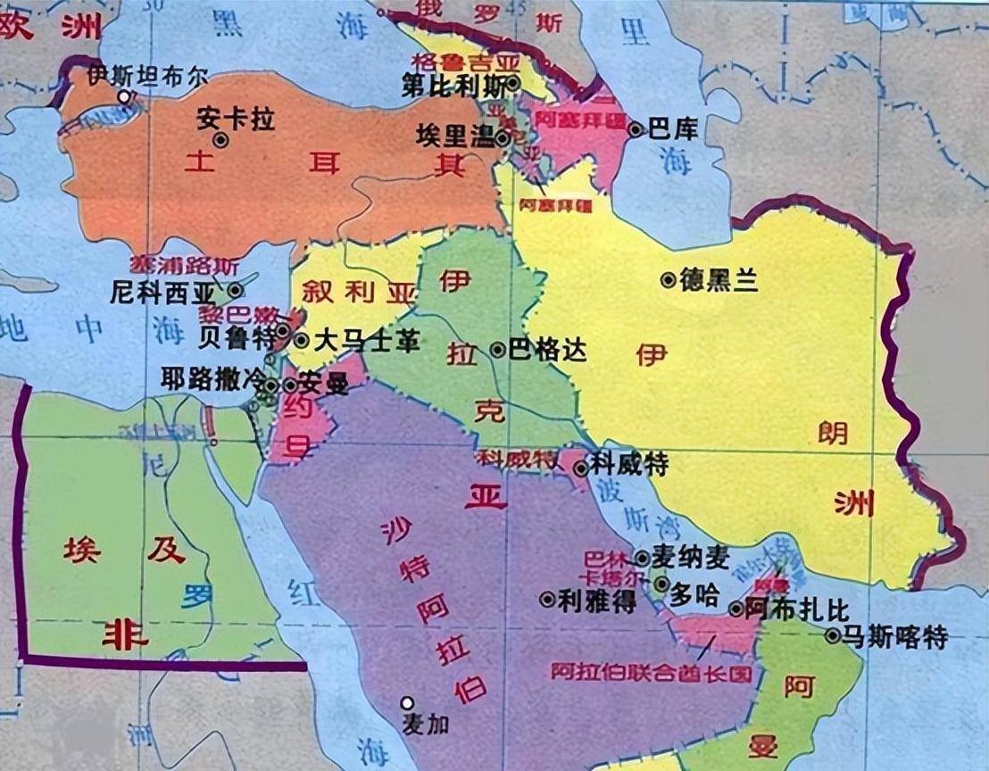 中东地区地图