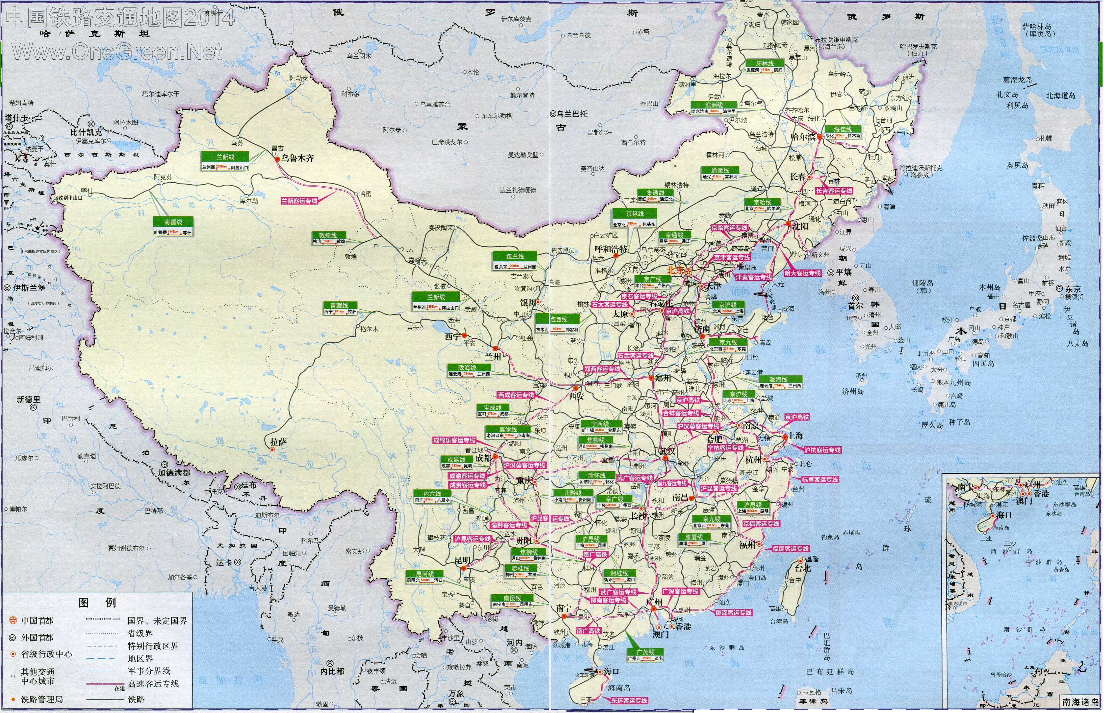 中国铁路交通地图