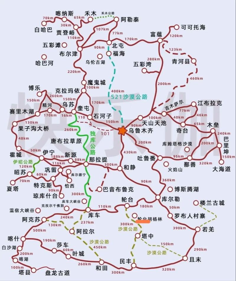新疆旅游地图