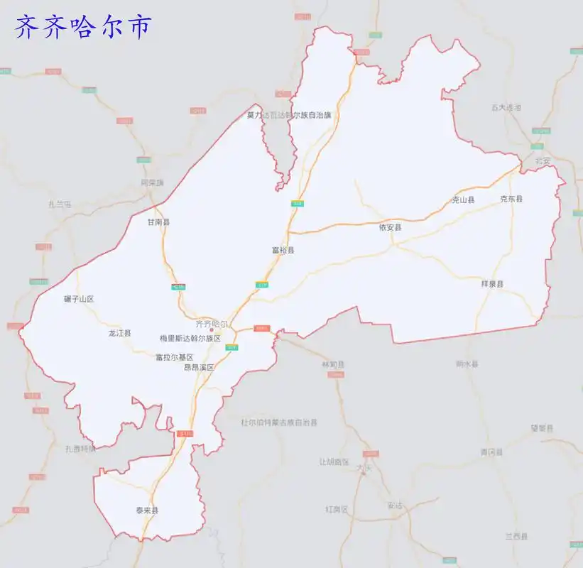 齐齐哈尔地图