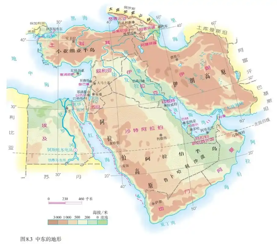 西亚地图高清版大图