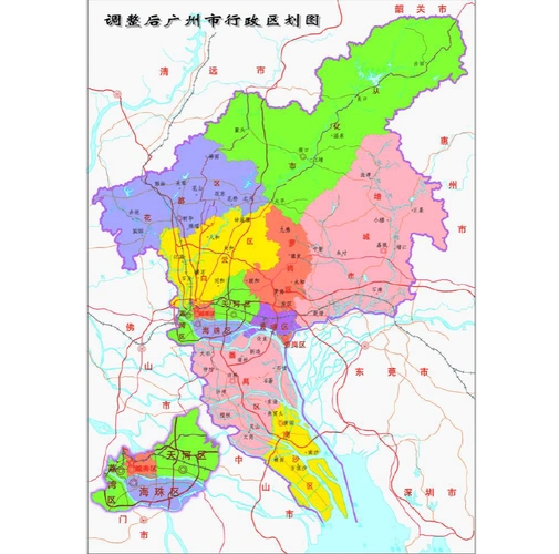 广州市区域划分地图