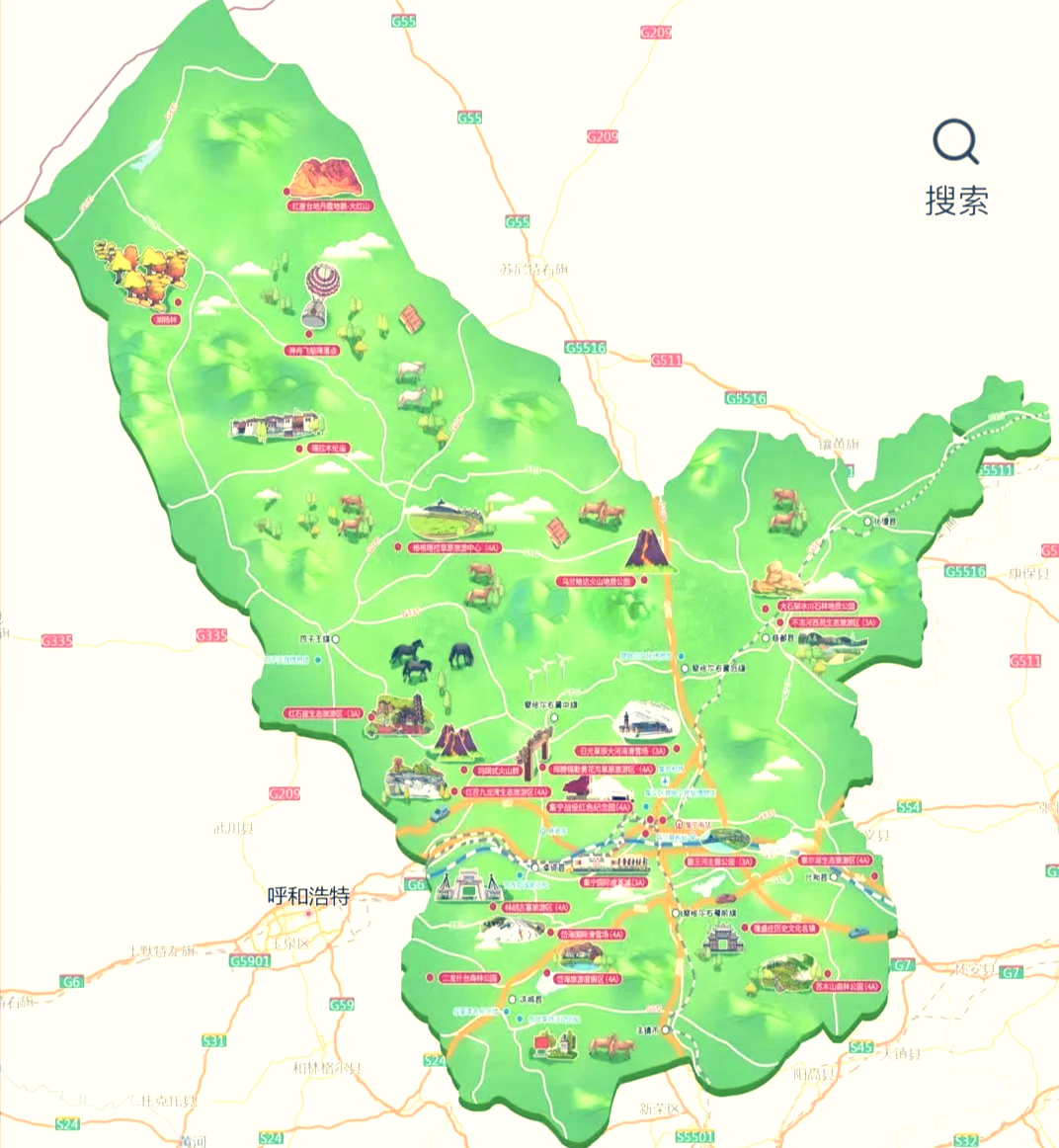 巴林右旗地图