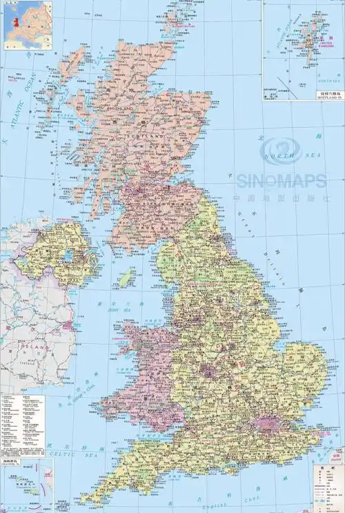 英国地图中文版