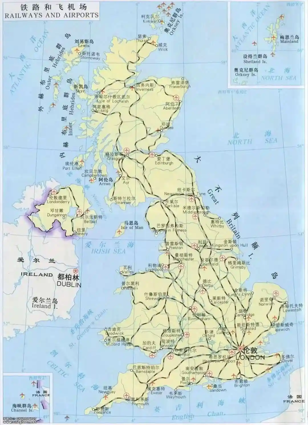 英国地图中文版