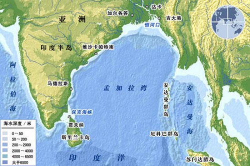 印度洋地图高清大图