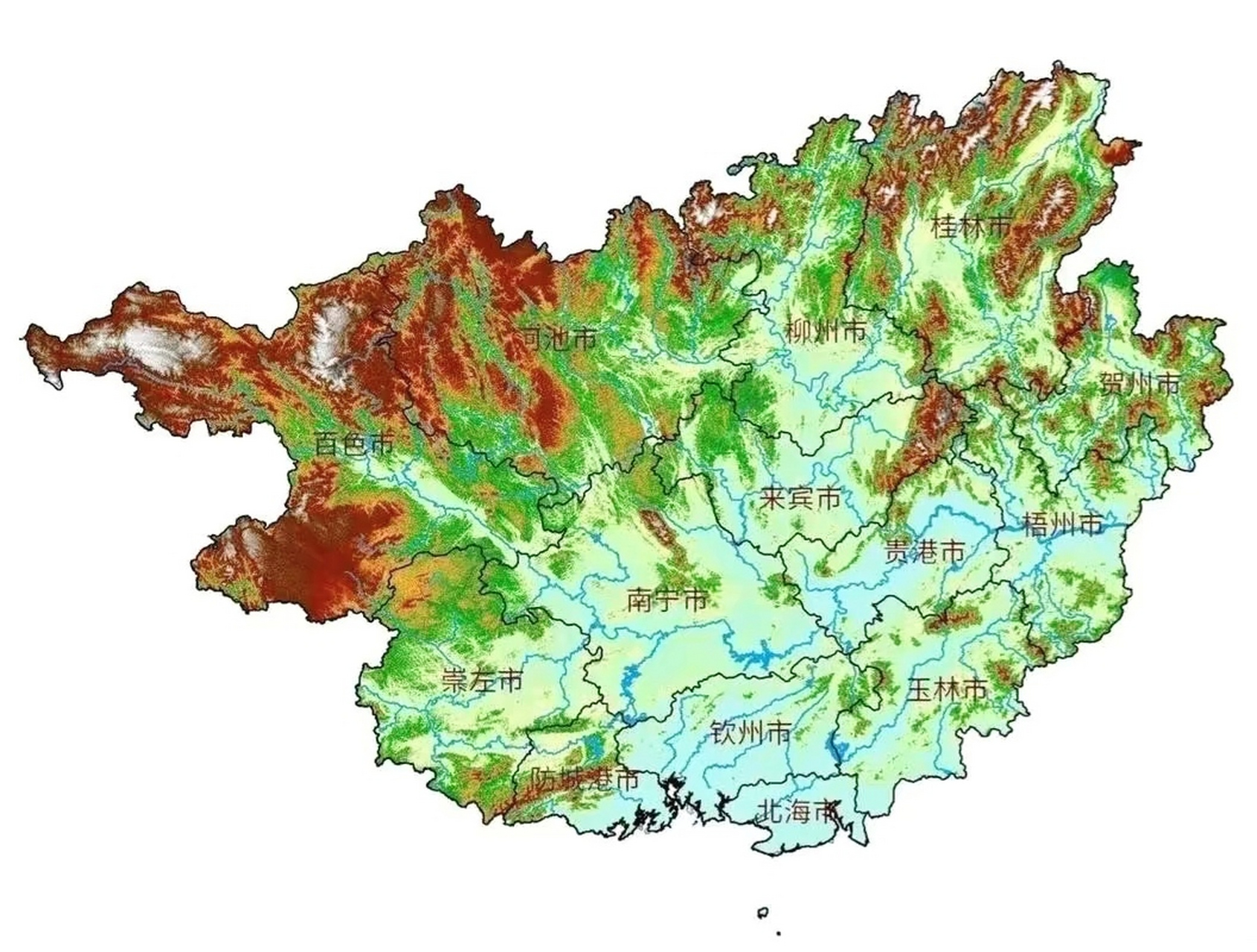 广西地形图高清版大图