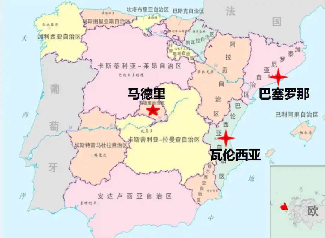西班牙地图高清版大图