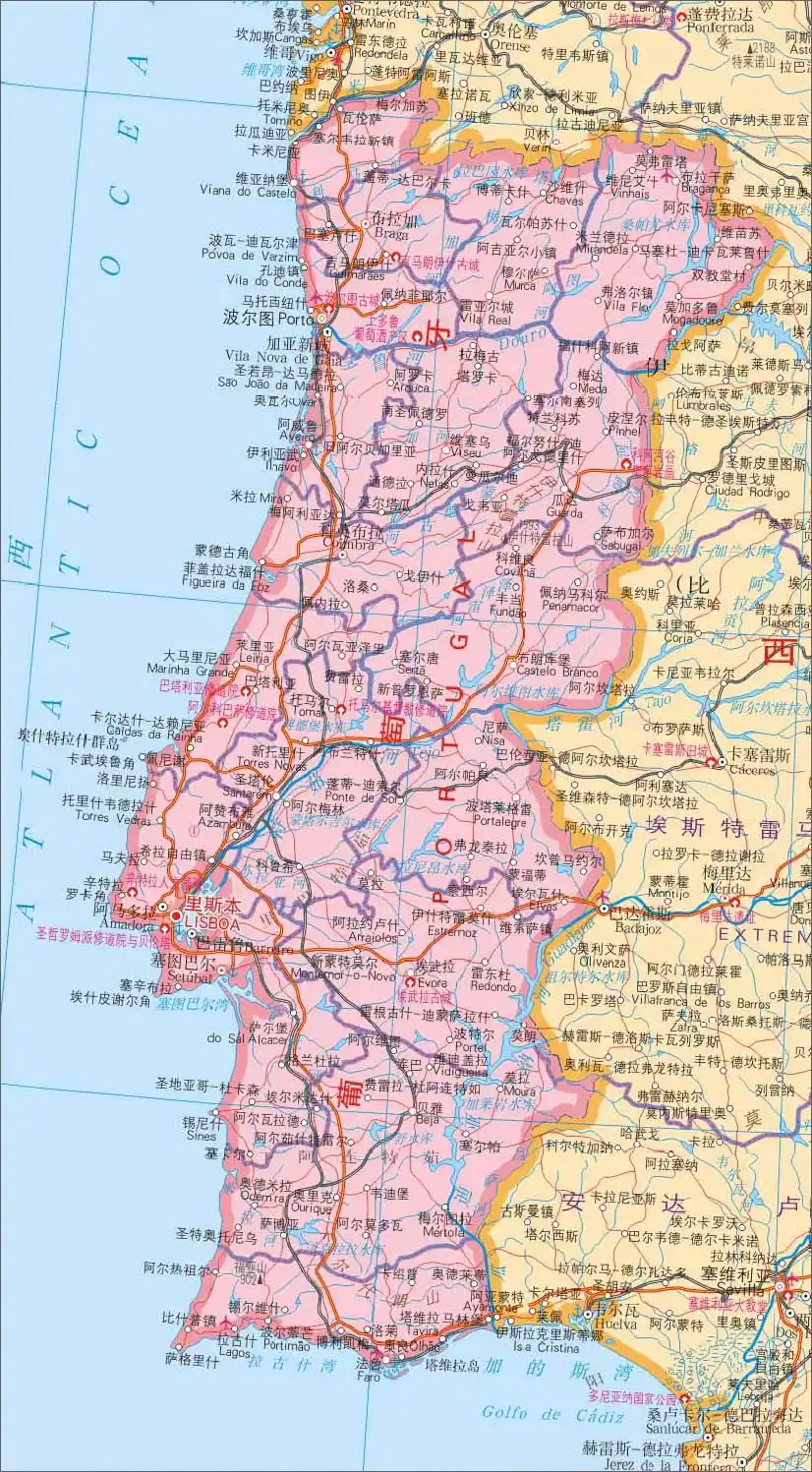 葡萄牙国家地图