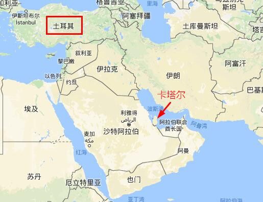 卡塔尔世界地图
