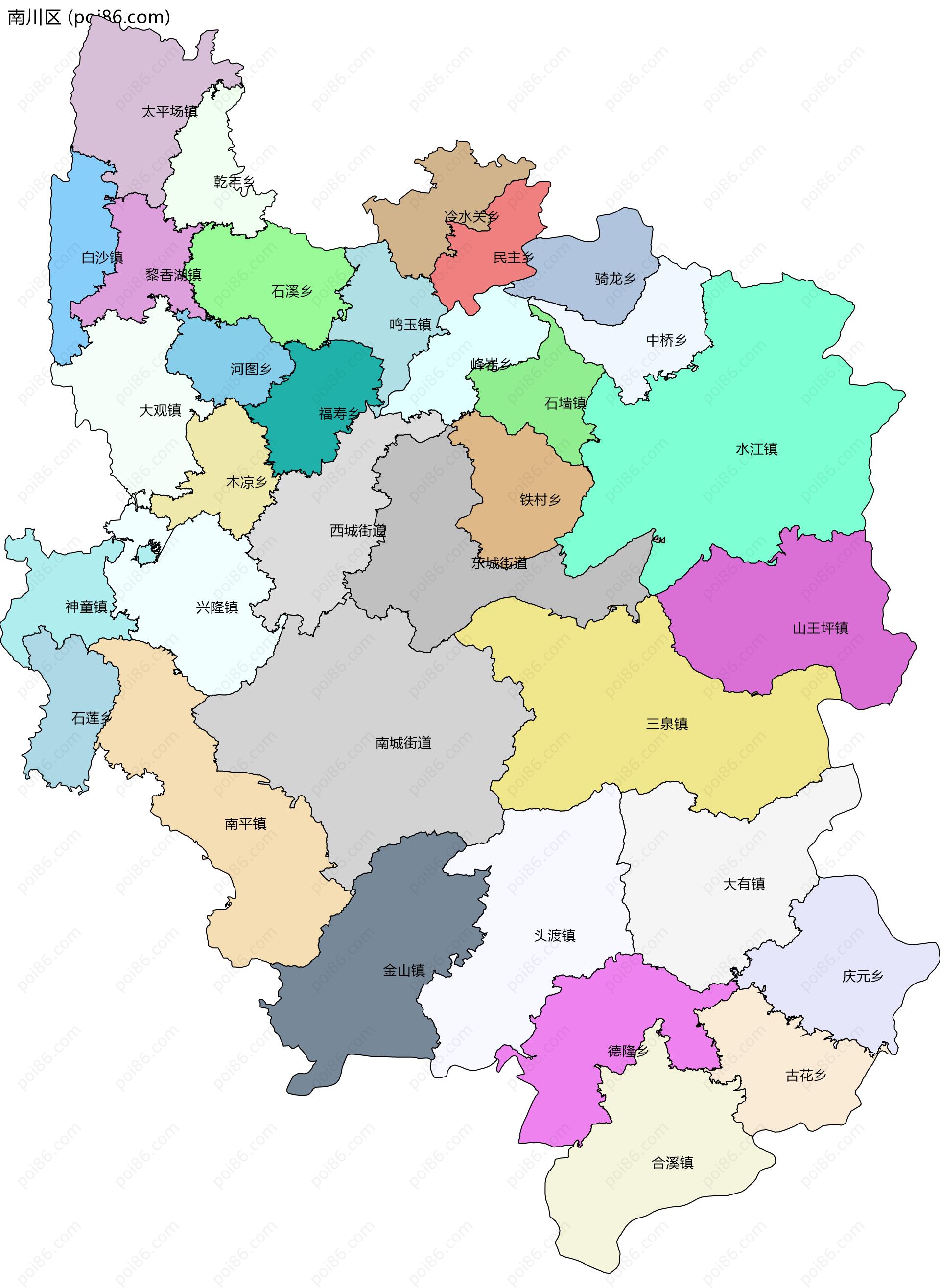 重庆市南川区地图