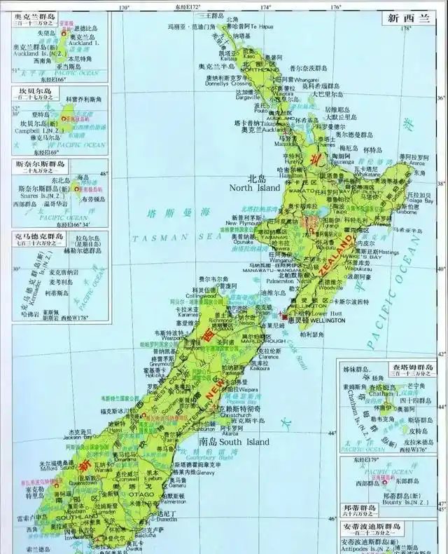 新西兰地图高清版