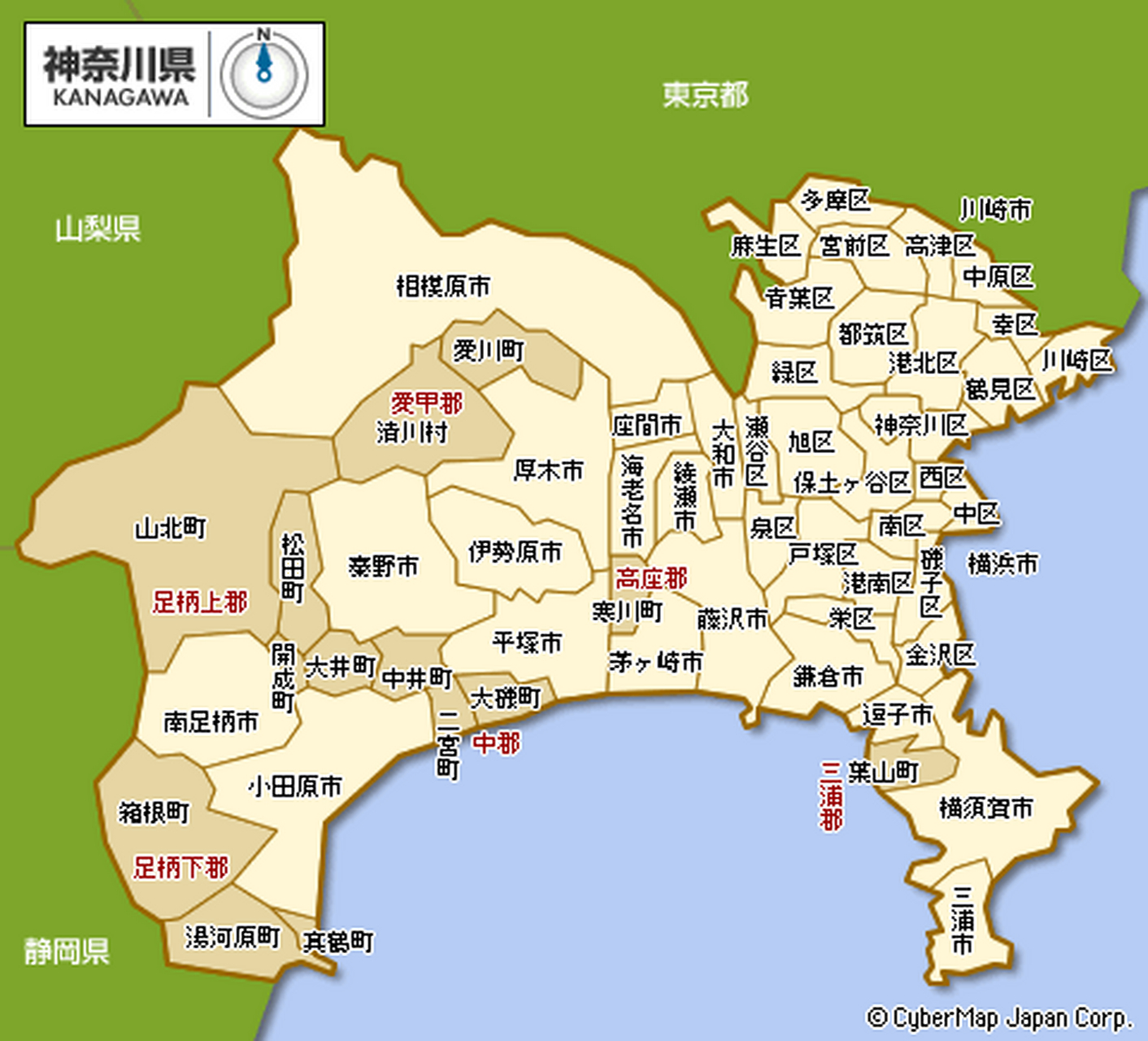 神奈川地图