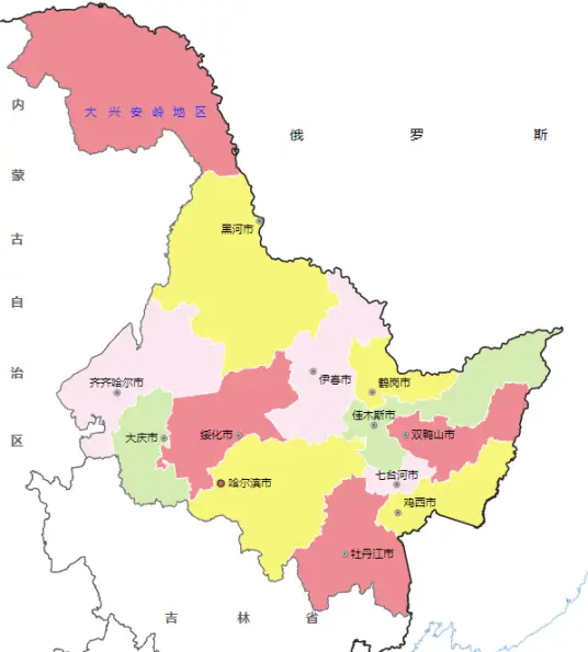黑龙江地图全图可放大