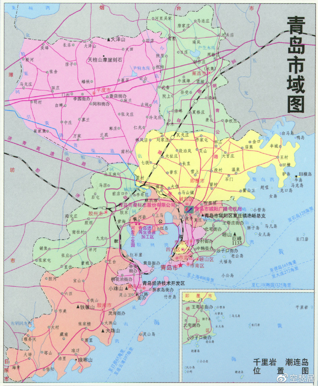 青岛地图旅游全图