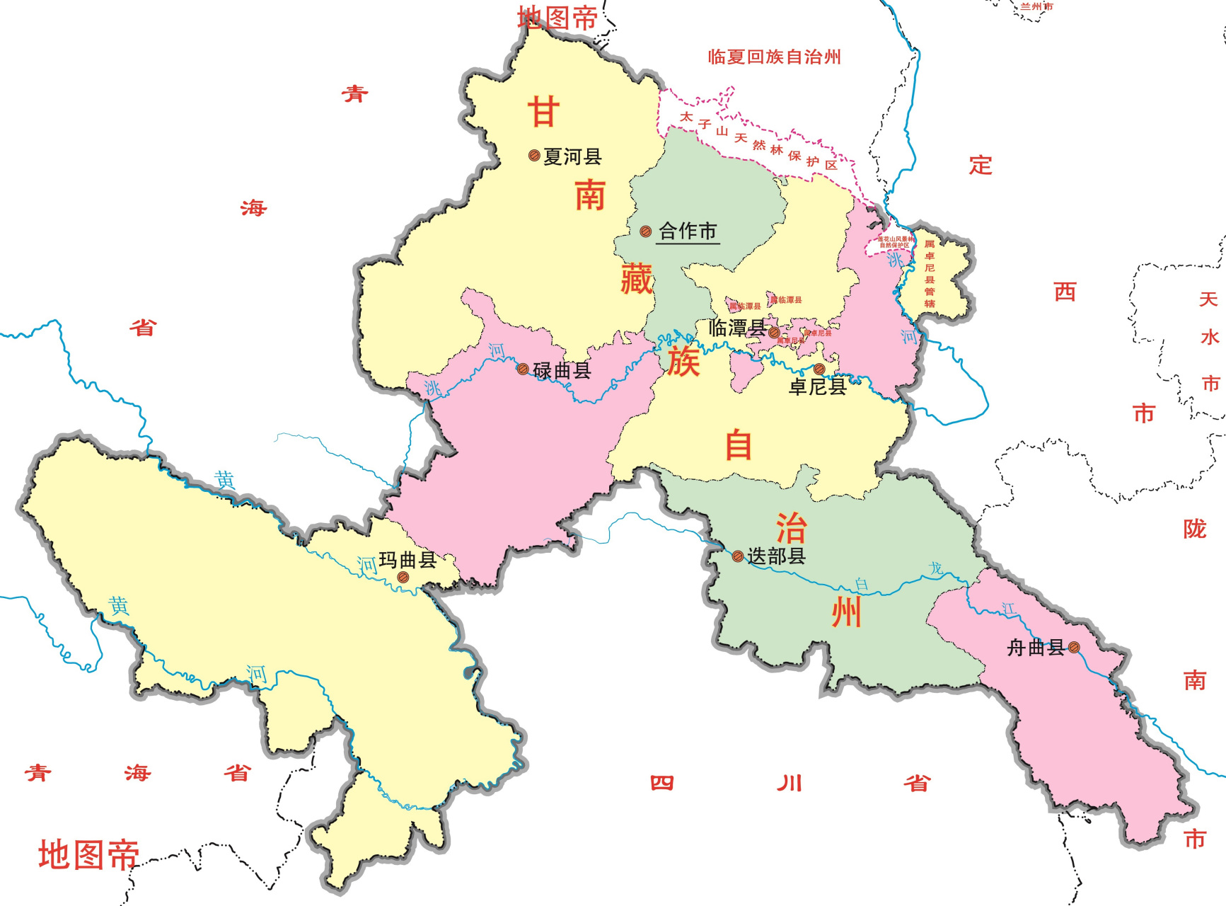 甘南地图全图