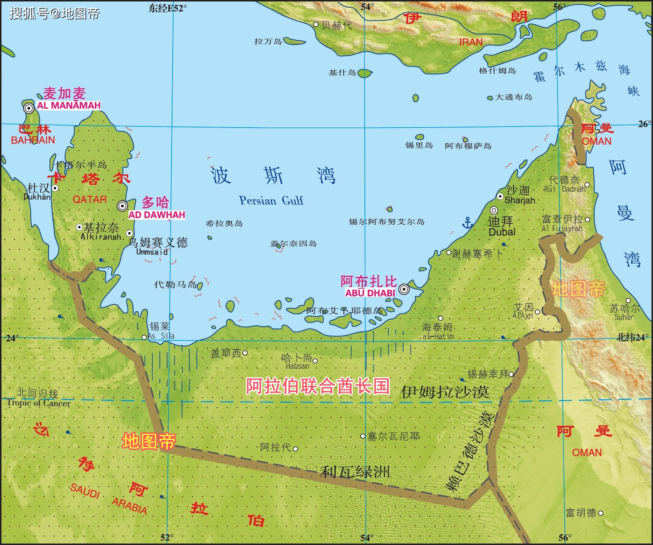 波斯湾地图