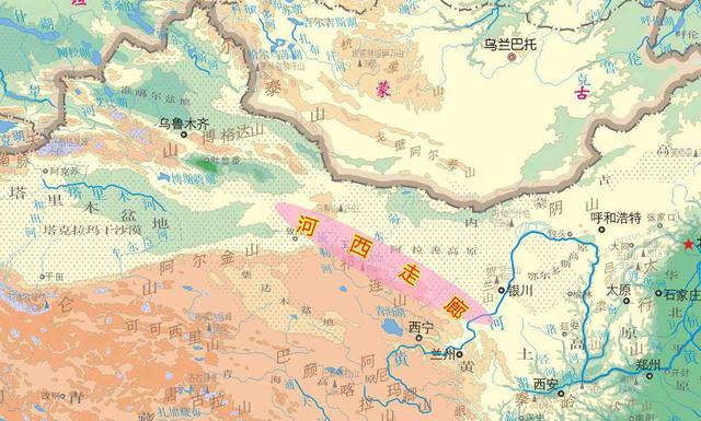 河西走廊地图