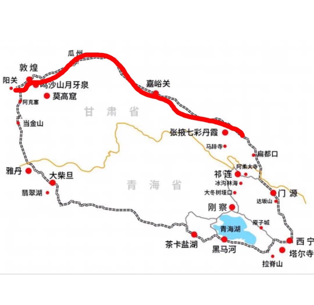 河西走廊地图