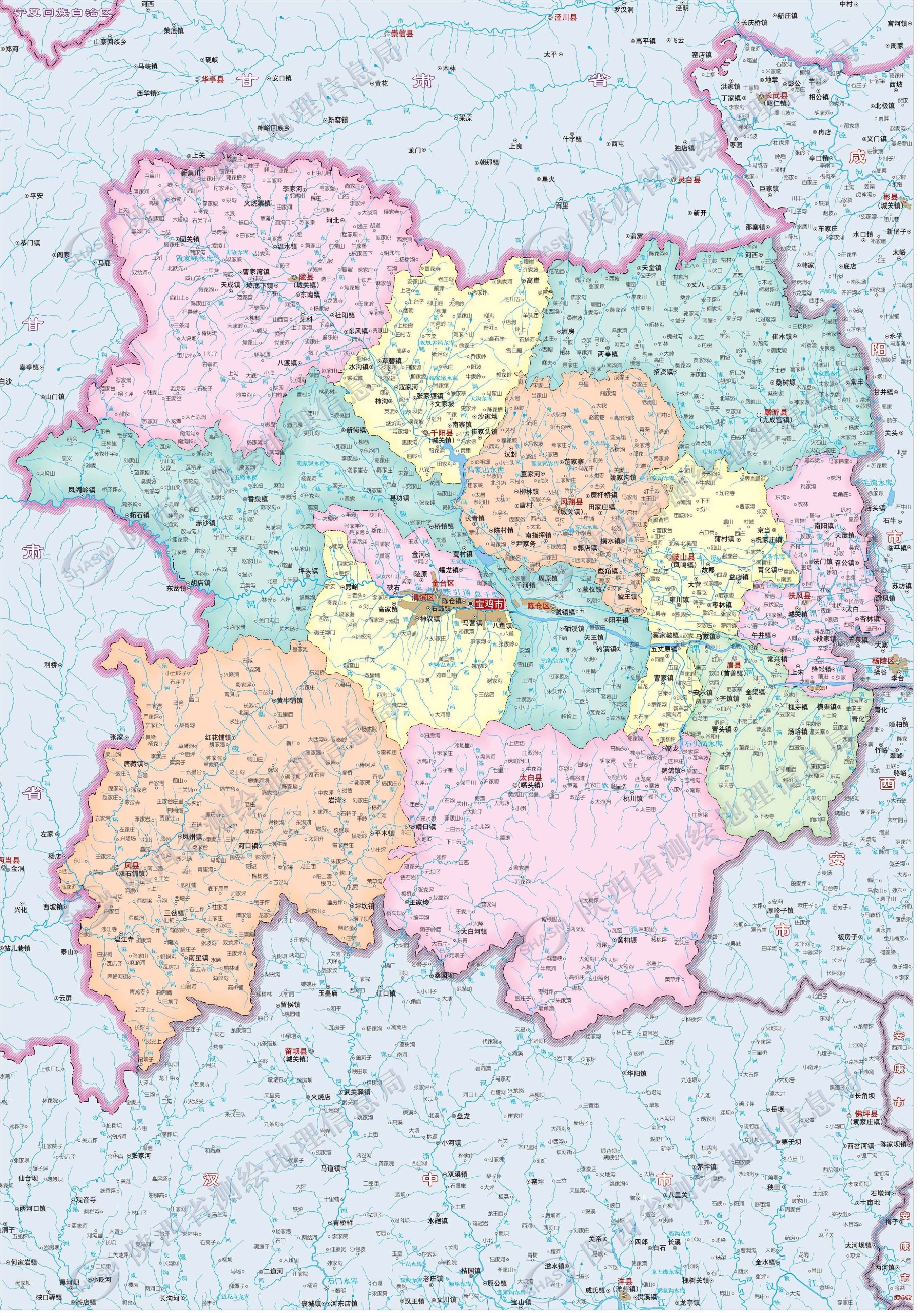 宝鸡地图