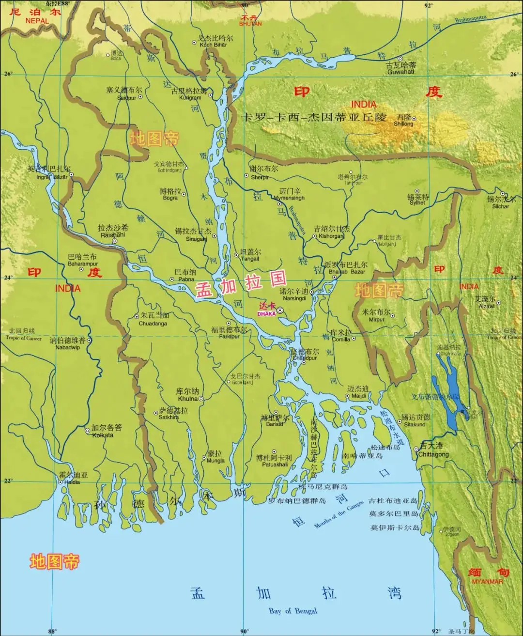 孟加拉国地图