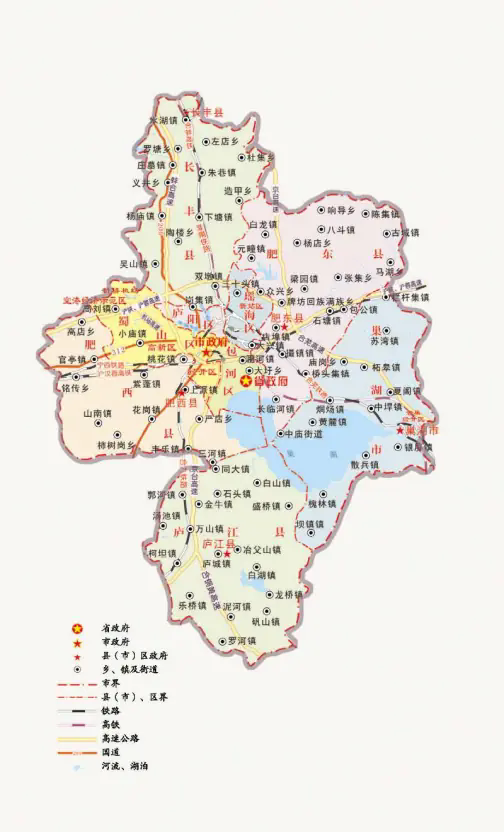 合肥市行政地图