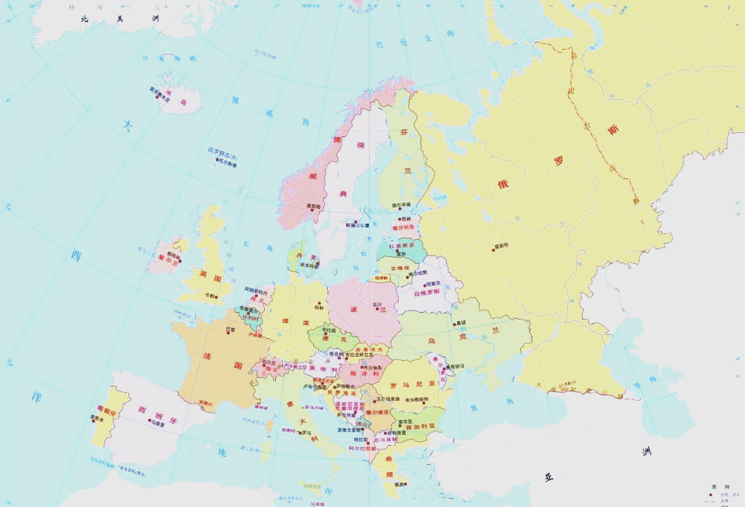七大洲的地图