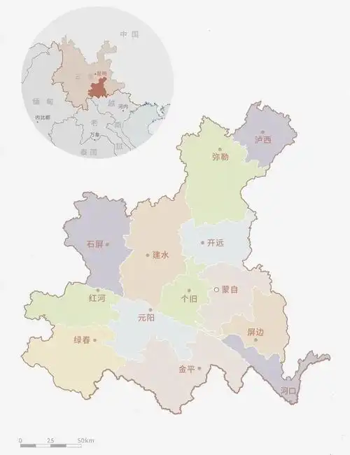 红河州地图
