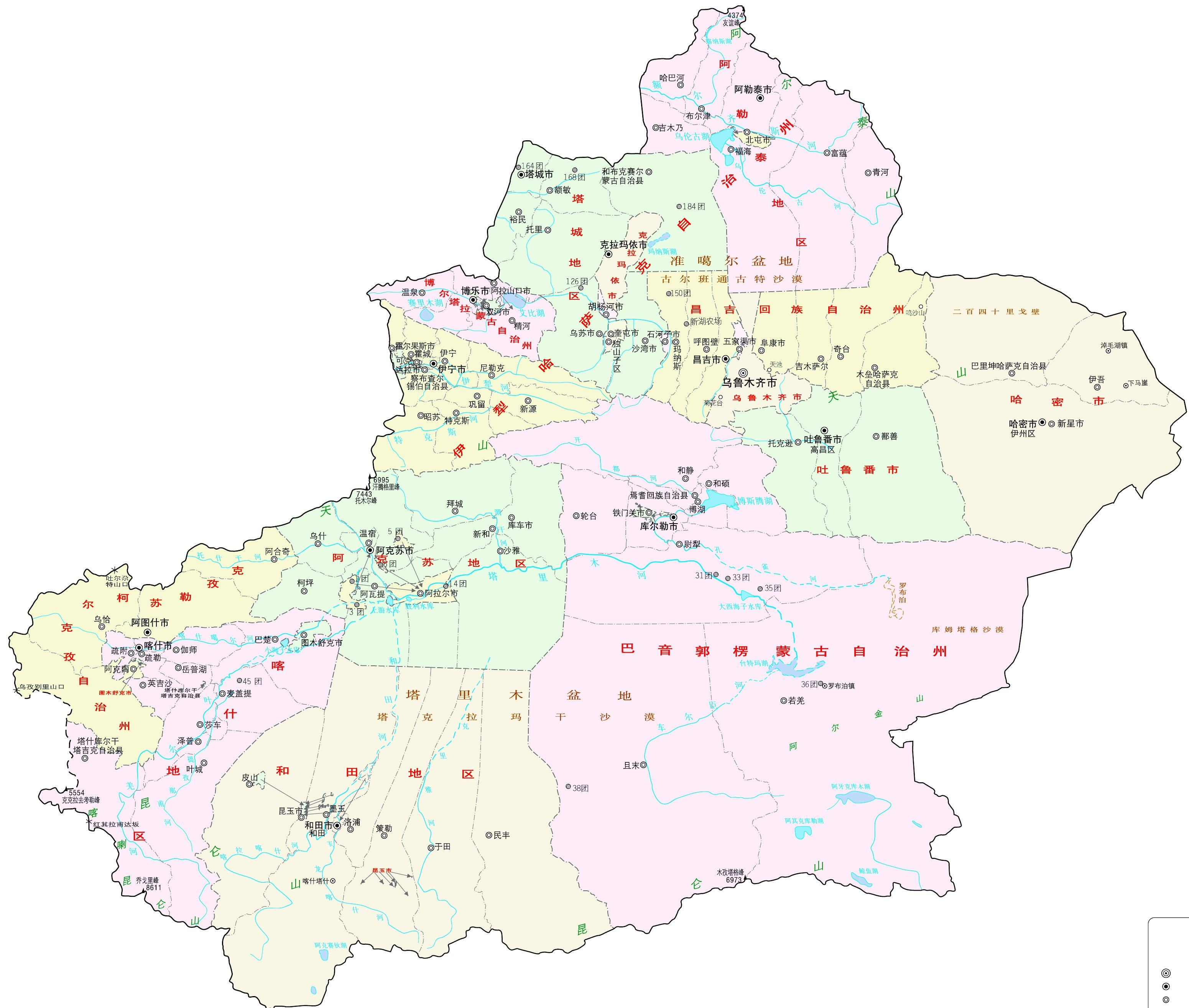 新疆地图全图高清版