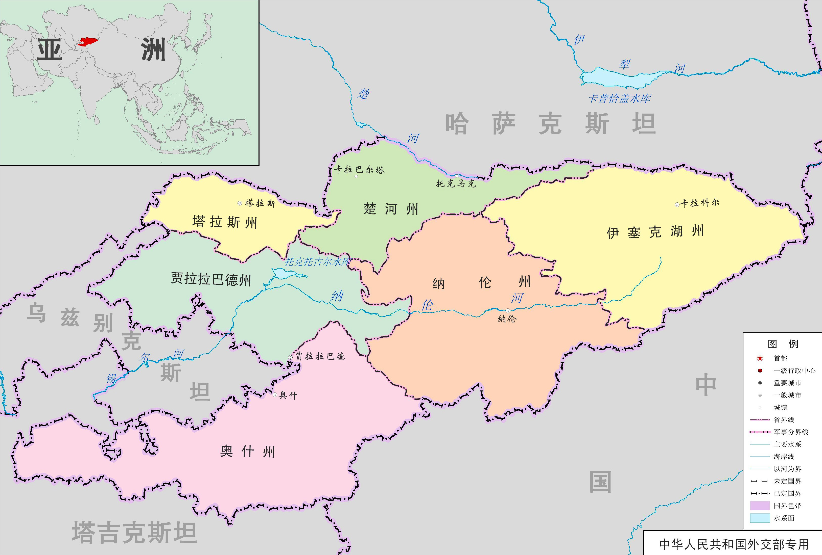 吉尔吉斯斯坦地图