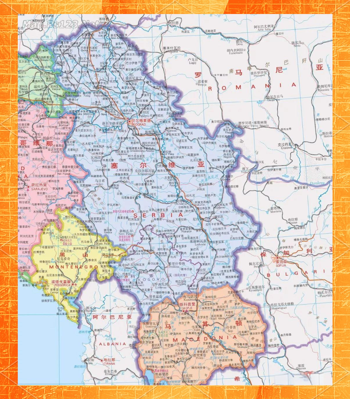 巴尔干半岛地图