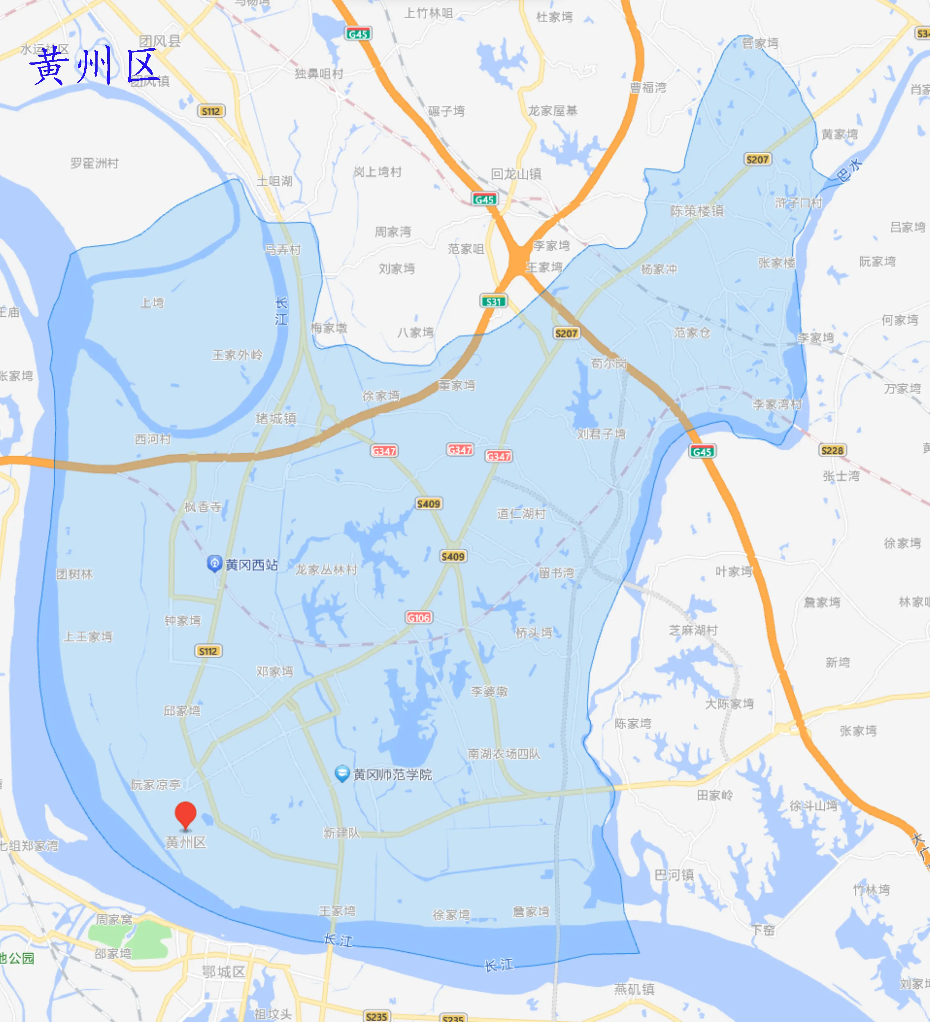 黄冈地图