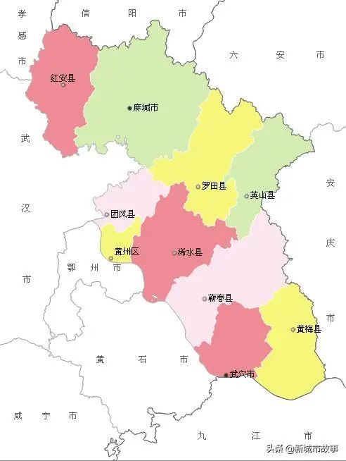 黄冈地图
