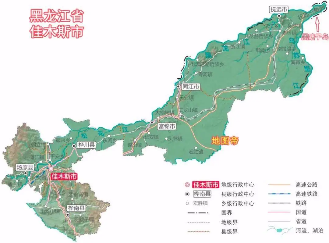 佳木斯地图
