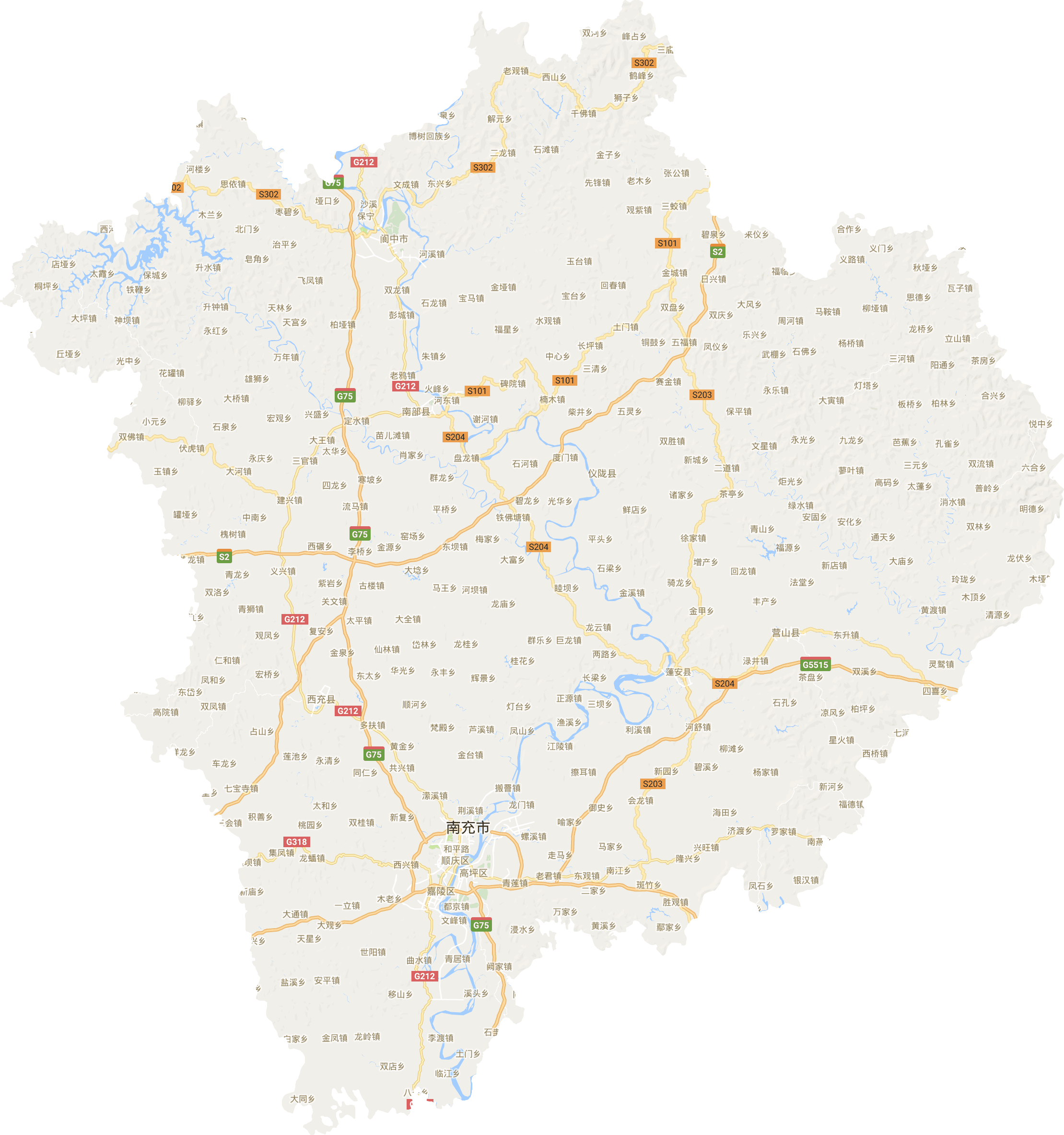 南充地图