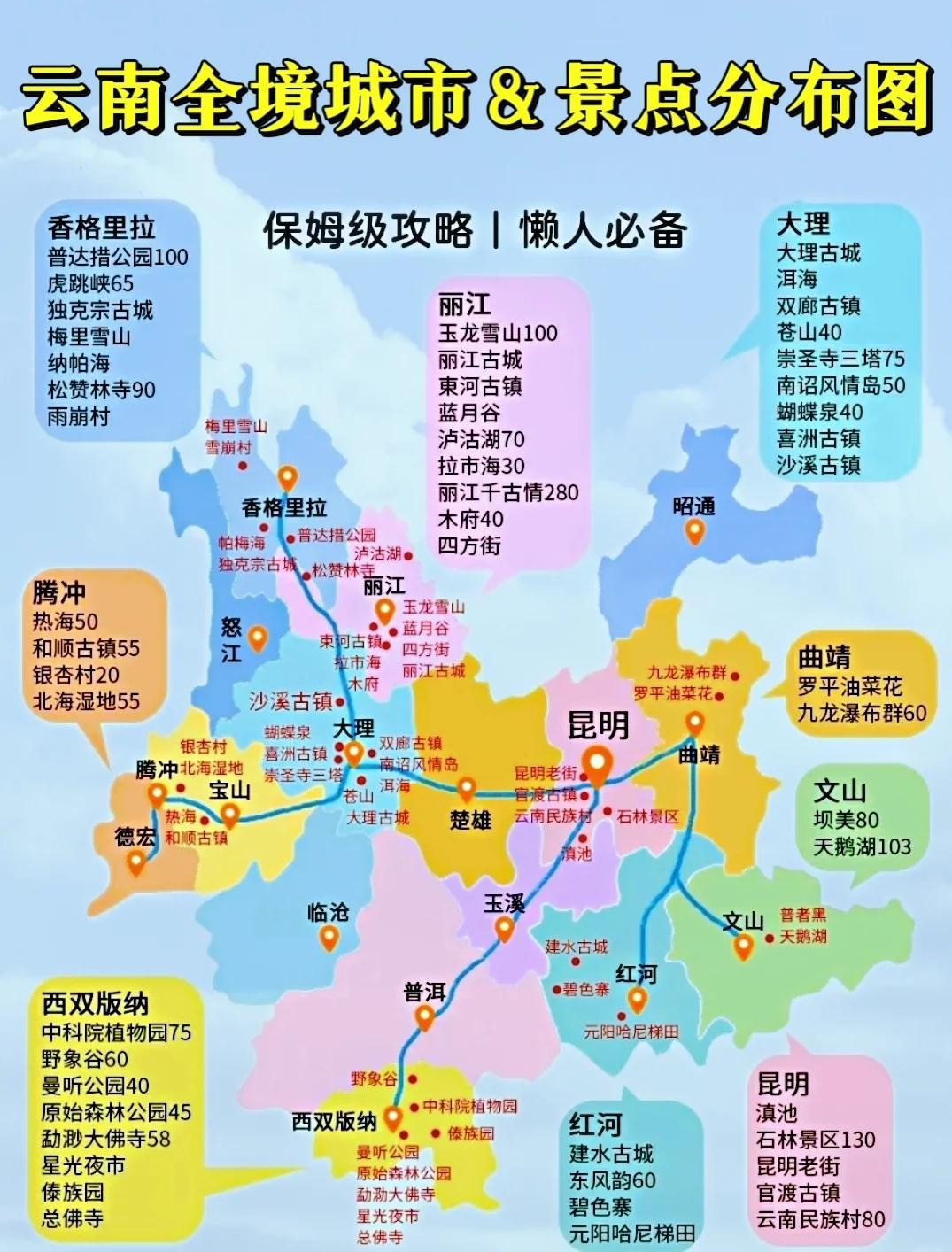 云南旅游地图