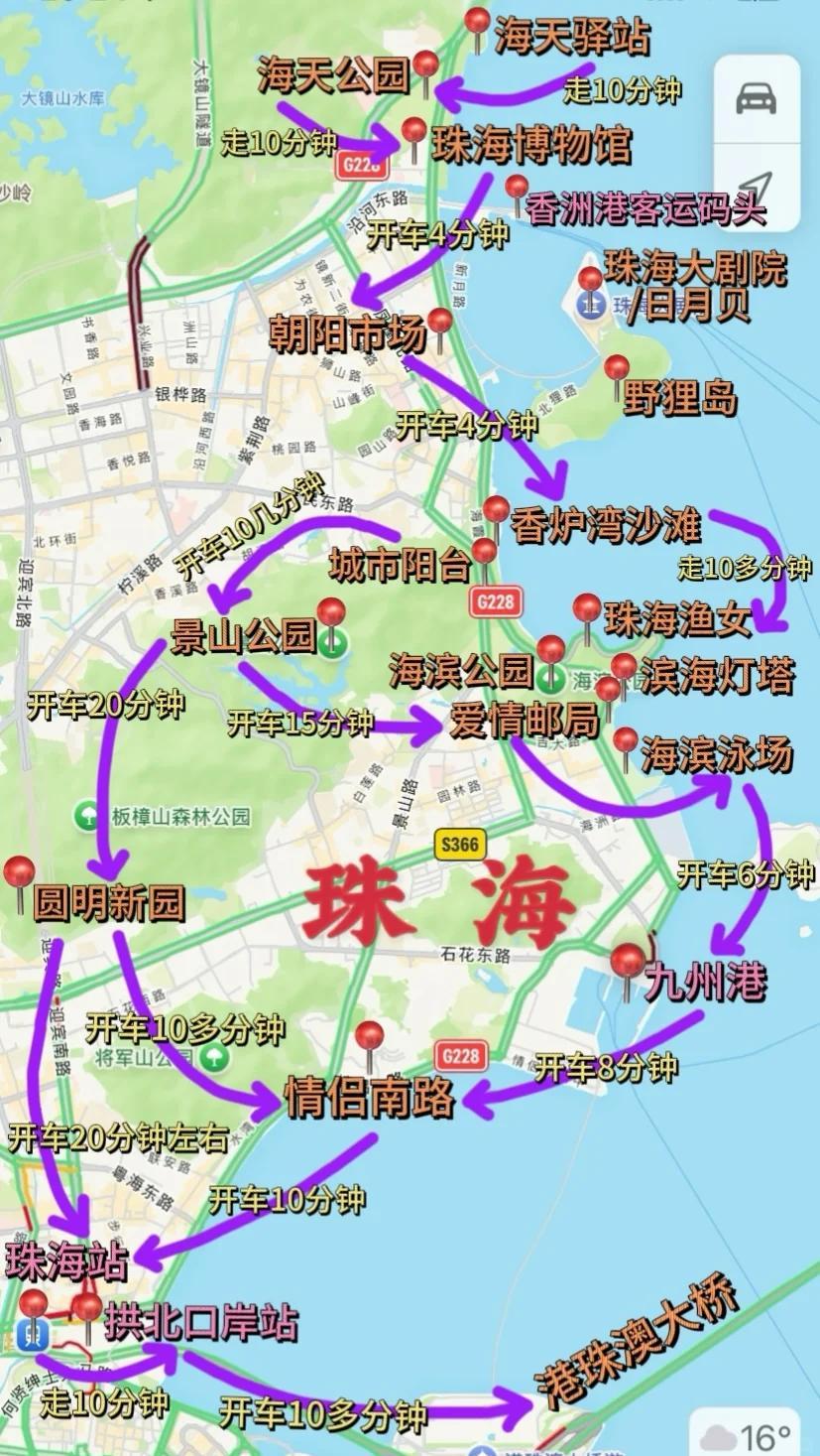 珠海旅游地图