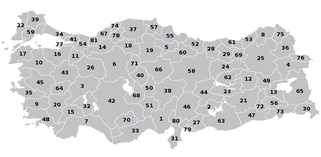 土耳其地图高清中文版