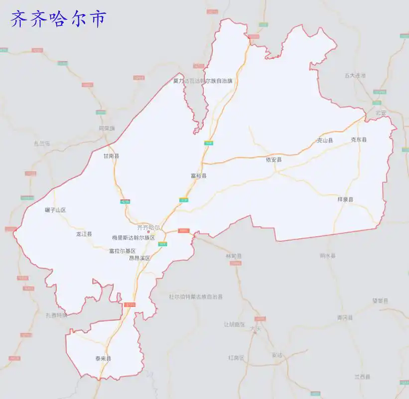 齐齐哈尔地图位置